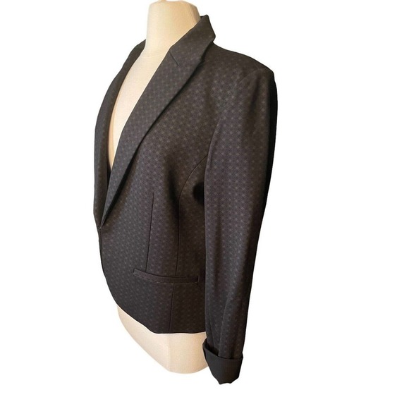 Amanda + Chelsea Black and Brown Blazer Basketweave Size 14 - Picture 3 of 9